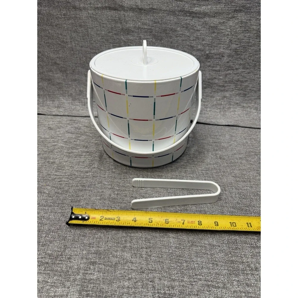 Vintage 1990s Color Block Primary Color Ice Bucket Party Grid